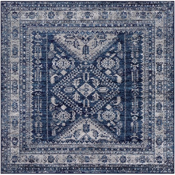 Mark&Day Area Rugs, 5x5 Jules Traditional Navy Square Area Rug (5'3" Square)