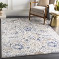 thumbnail image 1 of Mark&Day Area Rugs, 5x7 Avellino Traditional Denim Area Rug, Blue White Carpet for Living Room, Bedroom or Kitchen (5'3" x 7'3"), 1 of 6