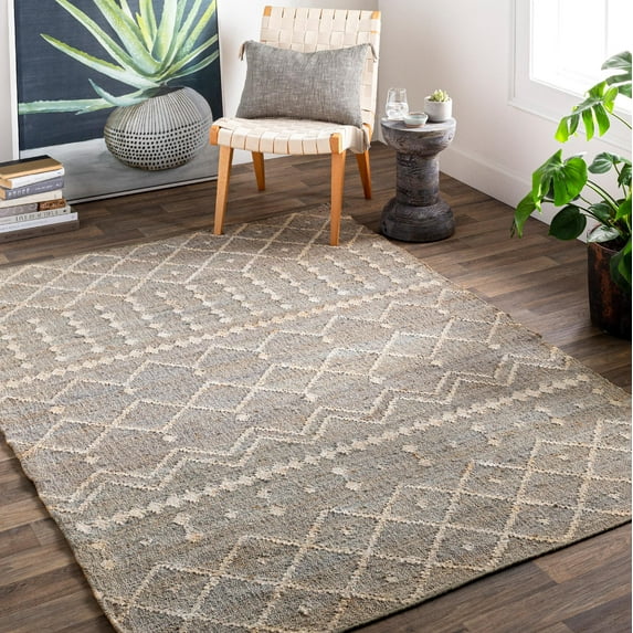 Mark&Day Jute Rugs, 5x7 Barlaque Global Camel Area Rug, Brown Beige Green Carpet for Living Room, Bedroom or Kitchen (5' x 7'6")