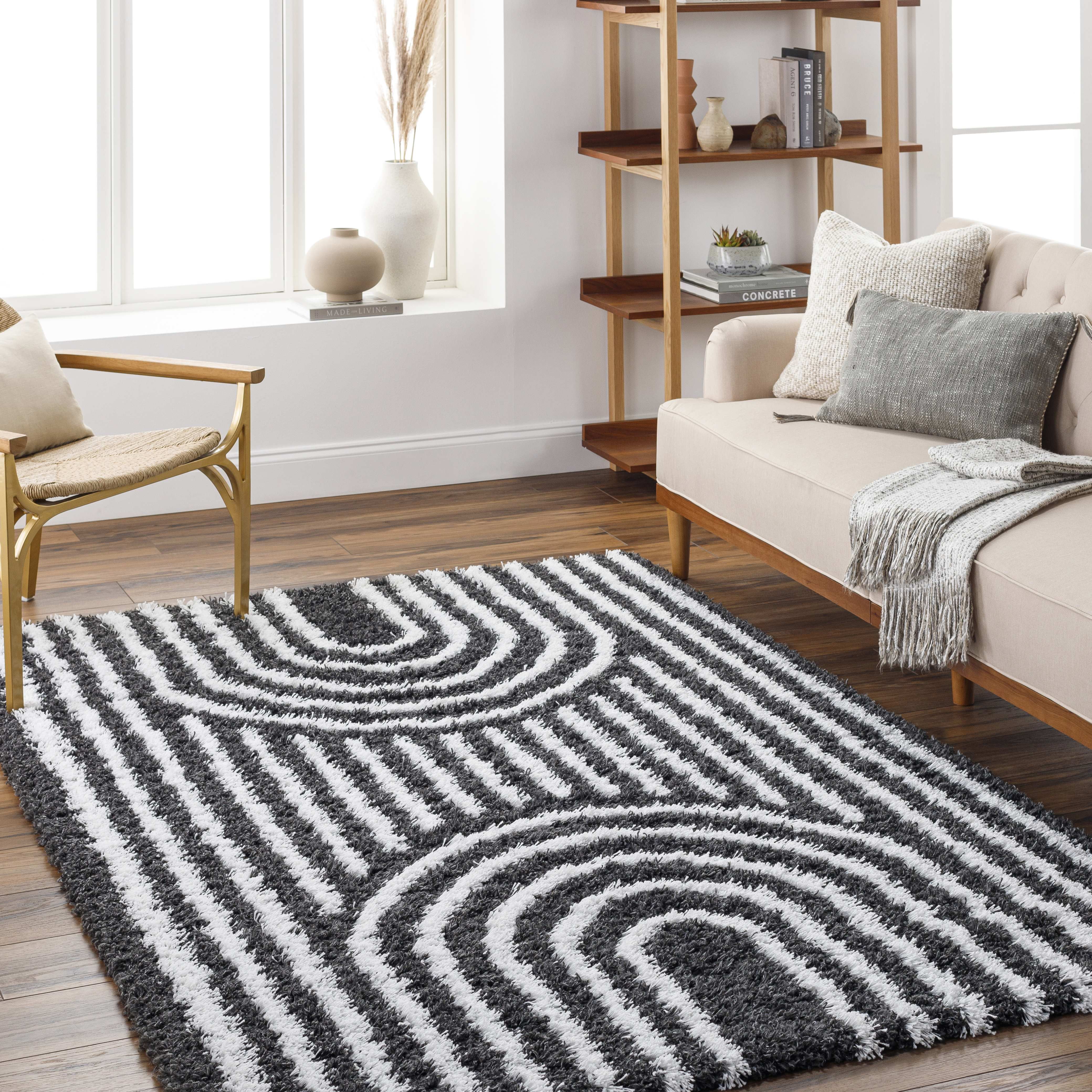 Mark&Day Area Rugs, 5x7 Blanchard Global Shag Black Area Rug, Black — free download