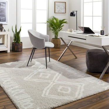 Mark&Day Area Rugs, 5x7 Brayton Global Light Gray Area Rug (5'3" x 7')