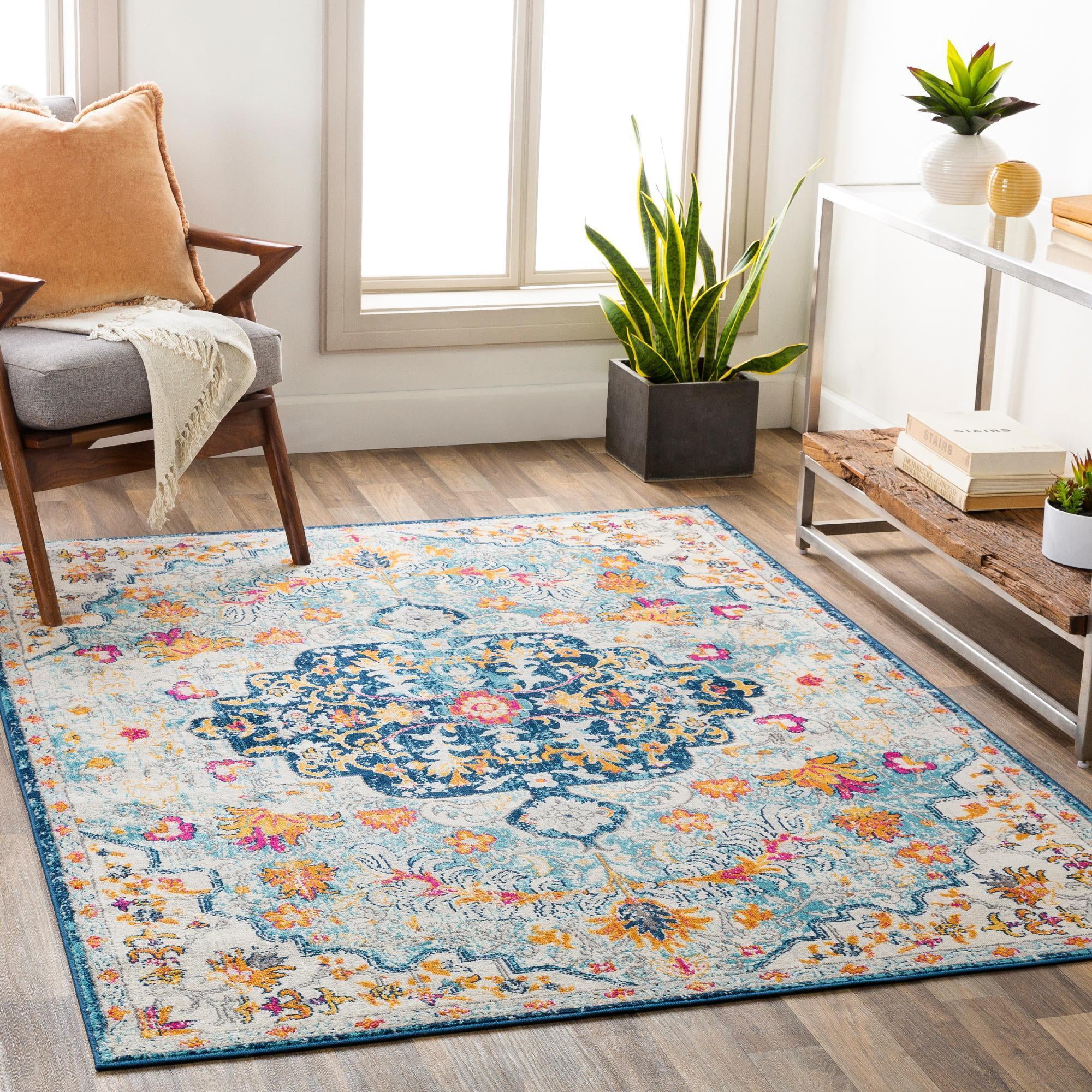 Mark&Day Area Rugs, 5x7 Buttinga Traditional Sky Blue Mark&Day Area Rugs, 5x7 Buttinga Traditional Sky Blue