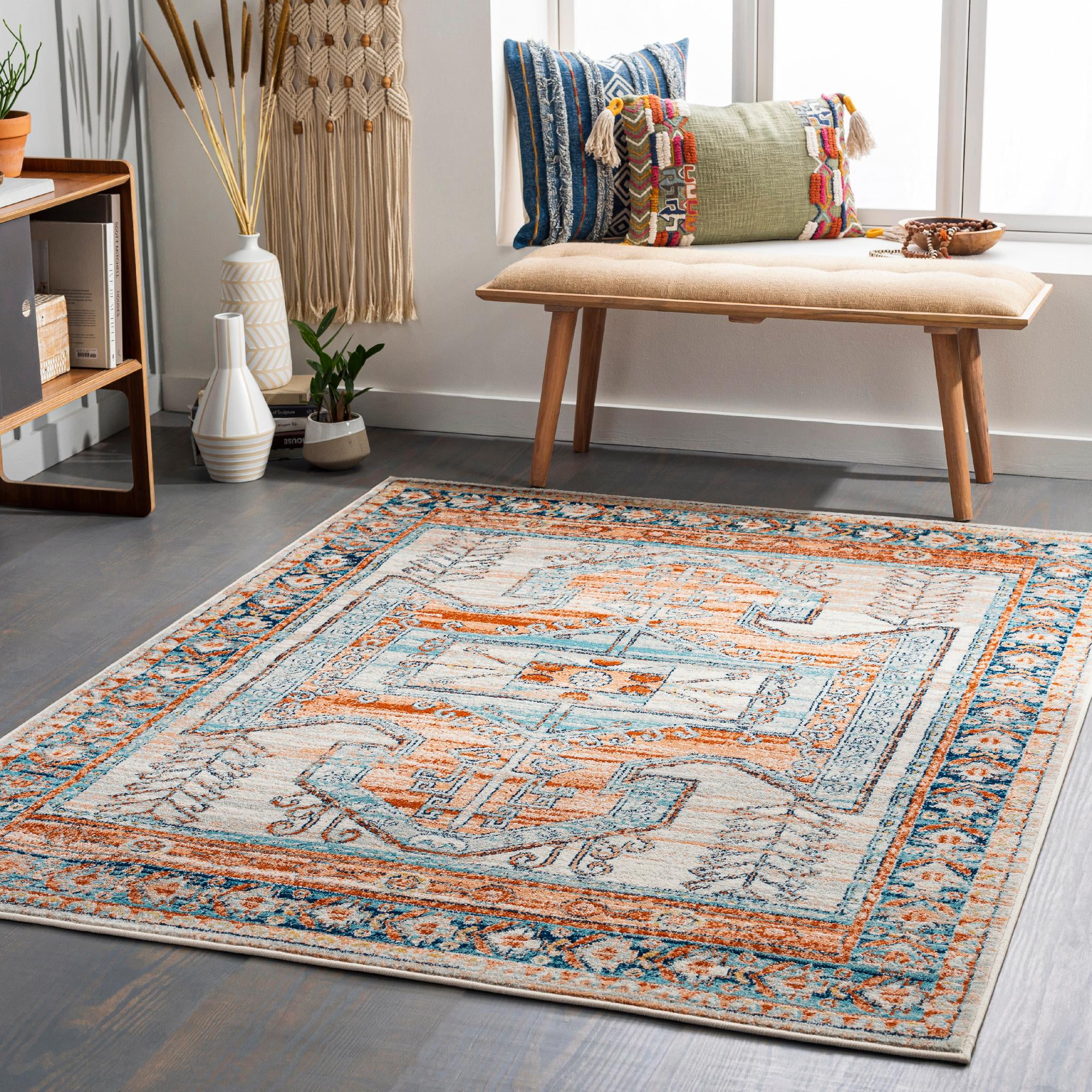 Mark&Day Area Rugs, 5x7 Cedar Grove Traditional Burnt Orange Area Rug