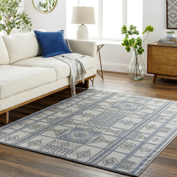 Mark&Day Area Rugs, 5x7 Crittenden Global Beige Area Rug, Beige Blue Orange Carpet for Living Room, Bedroom or Kitchen (5'3" x 7')