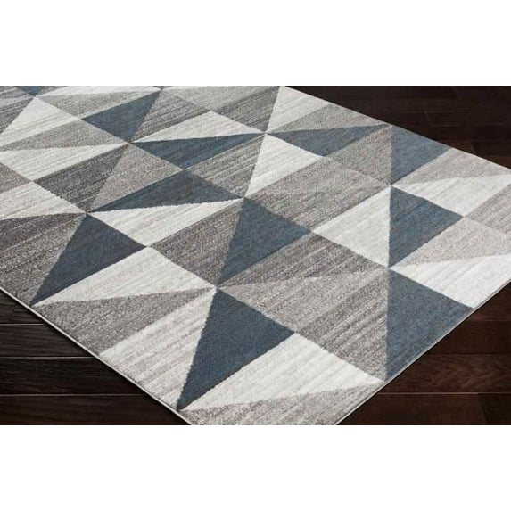 Mark&Day Area Rugs, 5x7 Davidson Modern Sky Blue/Navy Area Rug, Grey White Blue Carpet for Living Room, Bedroom or Kitchen (5'3" x 7'3")