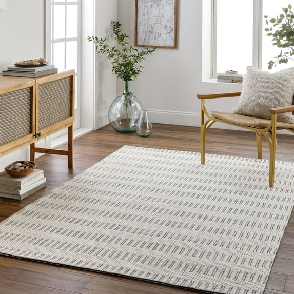 Mark&Day Area Rugs, 5x7 Delana Modern Charcoal Area Rug, Grey Beige Carpet for Living Room, Bedroom or Kitchen (5' x 7'6")