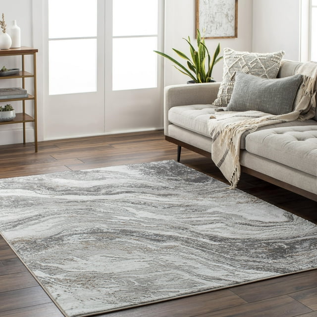 Mark&Day Area Rugs, 5x7 Earlton Modern Charcoal Area Rug (5'3" x 7')