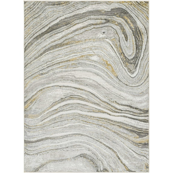 Mark&Day Area Rugs, 5x7 Glendy Modern Medium Gray/Beige Area Rug, Grey Beige Yellow Carpet for Living Room, Bedroom or Kitchen (5'3" x 7')