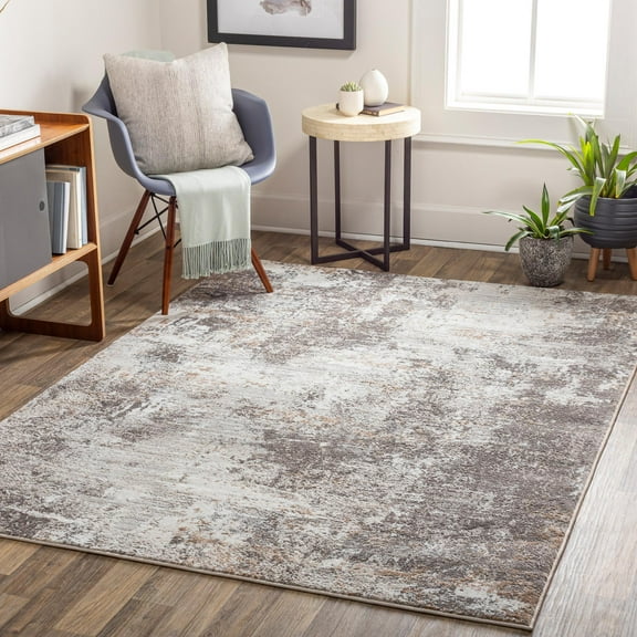 Mark&Day Area Rugs, 5x7 Grand Mound Modern Beige Marble Area Rug, Beige Grey Carpet for Living Room, Bedroom or Kitchen (5'3" x 7')