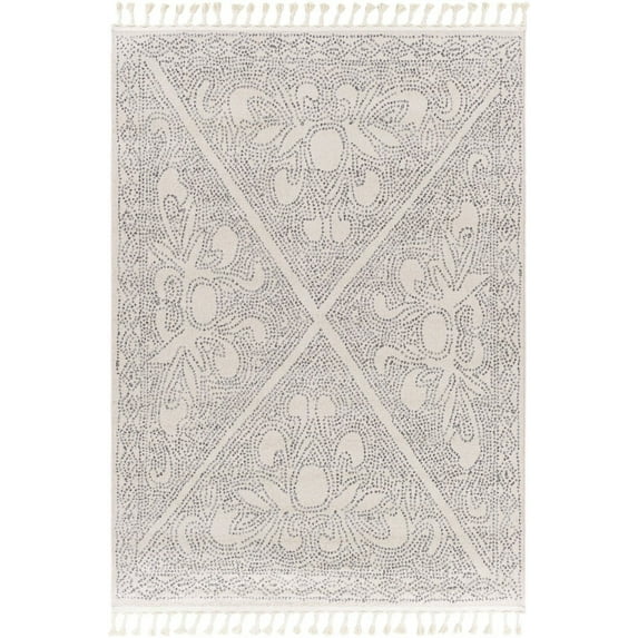 Mark&Day Area Rugs, 5x7 Hellegat Global Medium Gray Area Rug, Grey Black White Carpet for Living Room, Bedroom or Kitchen (5'3" x 7'3")
