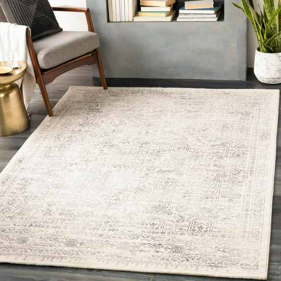 Mark&Day Area Rugs, 5x7 Hyeres Traditional Gray Area Rug, Grey Cream Carpet for Living Room, Bedroom or Kitchen (5'3" x 7'1")