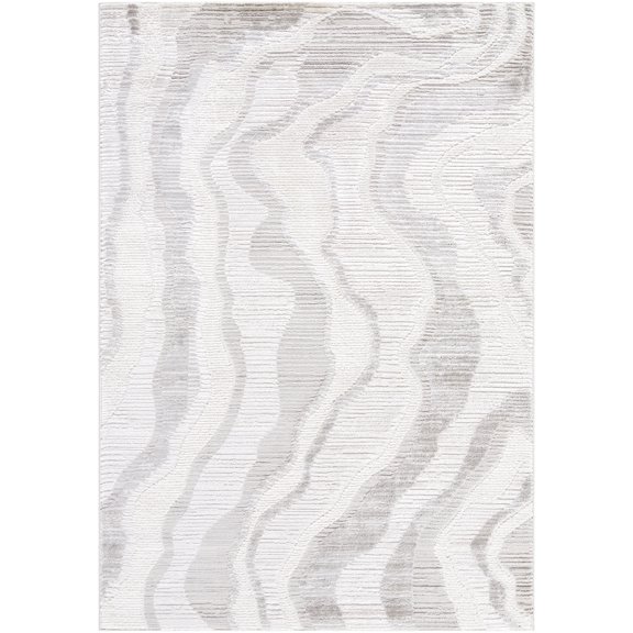 Mark&Day Area Rugs, 5x7 Iveliz Modern Dark Brown Area Rug, Silver White Carpet for Living Room, Bedroom or Kitchen (5'3" x 7')