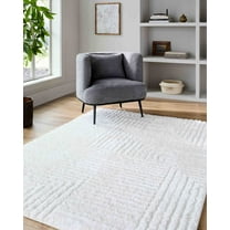 Mark&Day Area Rugs, 5x7 Jameal Modern White Area Rug (5'3" x 7')