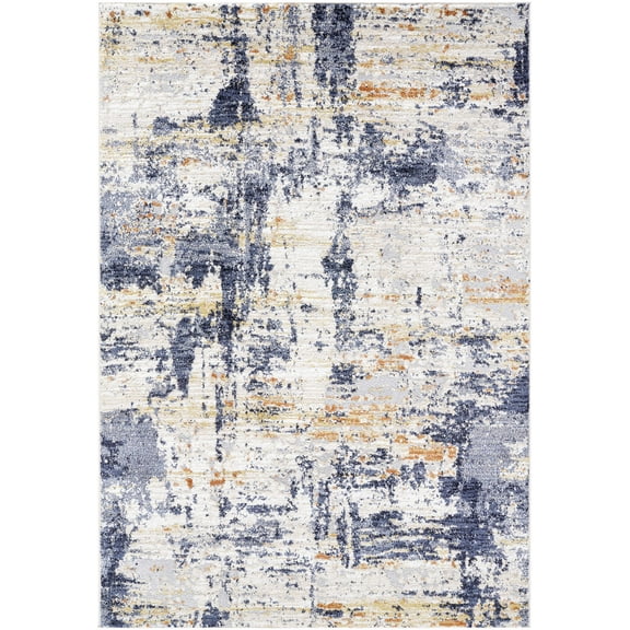 Mark&Day Area Rugs, 5x7 Jatoya Modern Navy Area Rug, Blue Grey White Carpet for Living Room, Bedroom or Kitchen (5'3" x 7'3")