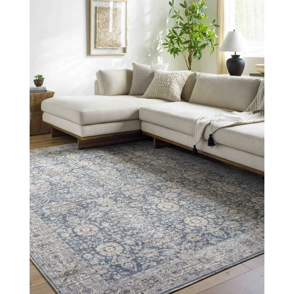 Mark&Day Area Rugs, 5x7 Keonte Traditional Blue Area Rug (5'2" x 7')