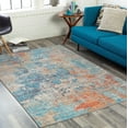 thumbnail image 1 of Mark&Day Area Rugs, 5x7 Lithoijen Modern Teal Area Rug, Blue Orange Grey Carpet for Living Room, Bedroom or Kitchen (5' x 7'6"), 1 of 7
