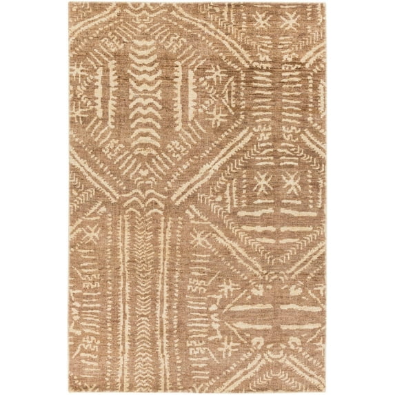 Mark&Day Jute Rugs, 5x7 Luthersville Global Dark Brown/Cream Area Rug, Brown Beige Carpet for Living Room, Bedroom or Kitchen (5' x 7'6")