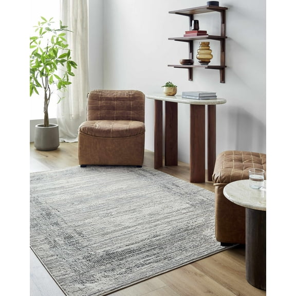 Mark&Day Area Rugs, 5x7 Maja Rustic Light Gray Area Rug, Grey Beige Carpet for Living Room, Bedroom or Kitchen (5'3" x 7')