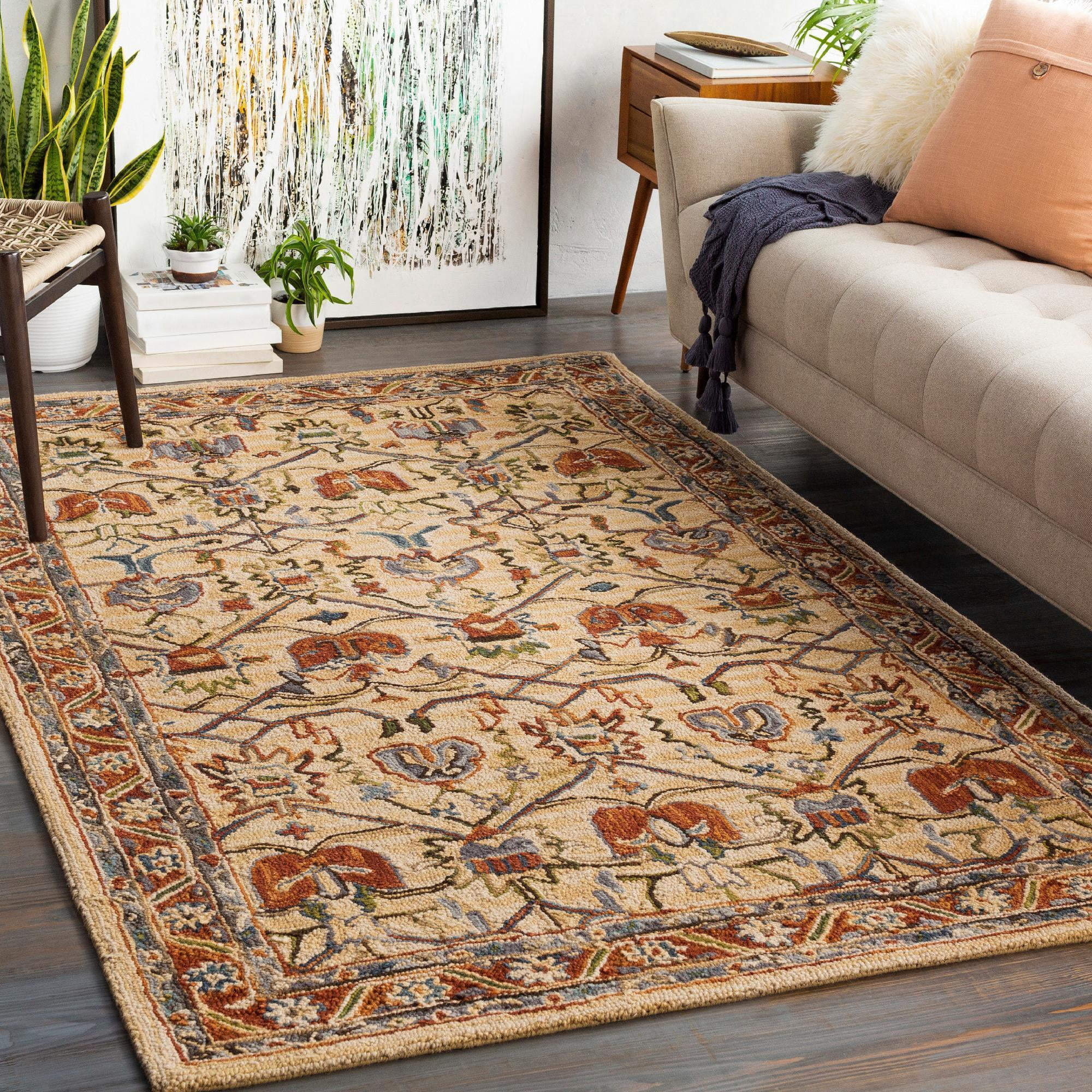 Mark\u0026Day Area Rugs, 5x7 Maribel Traditional Clay Area Rug (5' x 7'6\, image size:2000x2000