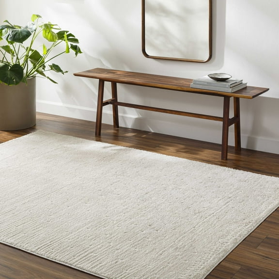 Mark&Day Area Rugs, 5x7 Monisha Modern Ivory/Off-White Area Rug, Ivory Off-White Carpet for Living Room, Bedroom or Kitchen (5'3" x 7')