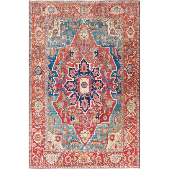 Mark&Day Area Rugs, 5x7 Nievre Traditional Burnt Orange Area Rug, Orange Beige Carpet for Living Room, Bedroom or Kitchen (5' x 7'6")
