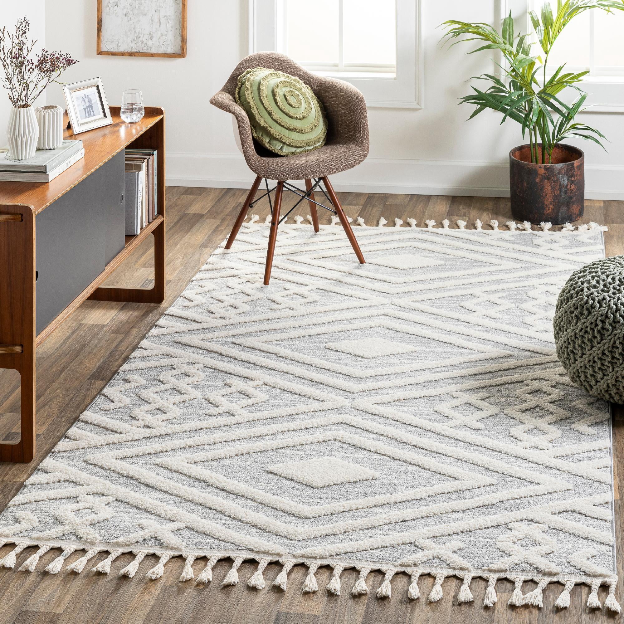 Mark&Day Area Rugs, 5x7 Pegeia Global Light Gray Area Rug (5'3