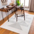 thumbnail image 1 of Mark&Day Area Rugs, 5x7 Plasmolen Modern White Area Rug, White Grey Carpet for Living Room, Bedroom or Kitchen (5' x 7'), 1 of 2