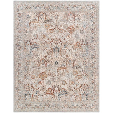 Mark&Day Area Rugs, 5x7 Qasim Traditional Beige/Pale Blue Area Rug (5' x 7'5")