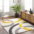 thumbnail image 1 of Mark&Day Area Rugs, 5x7 Sanders Modern Shag Saffron/Medium Gray Area Rug, Yellow Grey Ivory Carpet for Living Room, Bedroom or Kitchen (5'3" x 7'), 1 of 6
