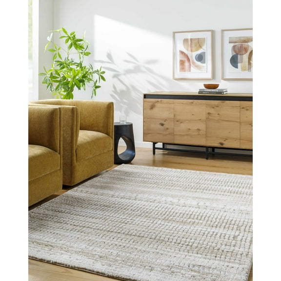 Mark&Day Area Rugs, 5x7 Shelbey Global Light Brown Area Rug, Silver Grey Carpet for Living Room, Bedroom or Kitchen (5'3" x 7')