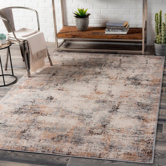 Mark&Day Area Rugs, 5x7 Stokkelen Modern Coffee Area Rug, Tan Black Brown Carpet for Living Room, Bedroom or Kitchen (5'3" x 7')