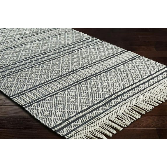 Mark&Day Area Rugs, 5x7 Tours Cottage Charcoal Area Rug, White Beige Black Carpet for Living Room, Bedroom or Kitchen (5' x 7'6")