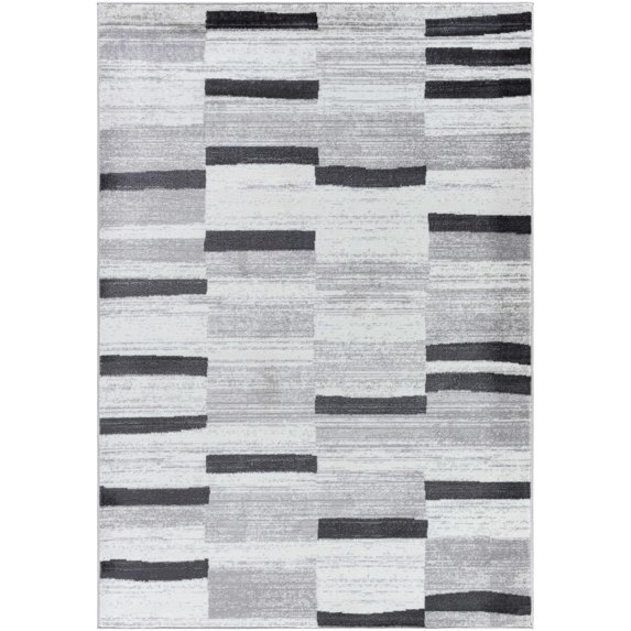 Mark&Day Area Rugs, 5x7 Trish Modern Black Area Rug, Black Silver Grey Carpet for Living Room, Bedroom or Kitchen (5'3" x 7'3")