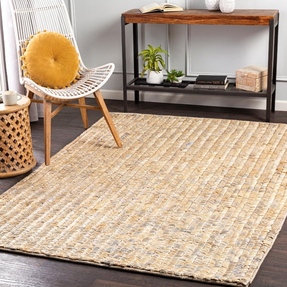 Mark&Day Jute Rugs, 5x7 Valkeveen Global Wheat Area Rug, Beige Grey Carpet for Living Room, Bedroom or Kitchen (5' x 7'6")