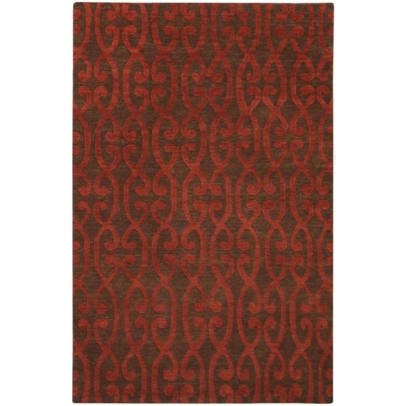 Mark&Day Wool Rugs, 5x8 Dacono Modern Rust Area Rug, Orange Brown Carpet for Living Room, Bedroom or Kitchen (5' x 8')