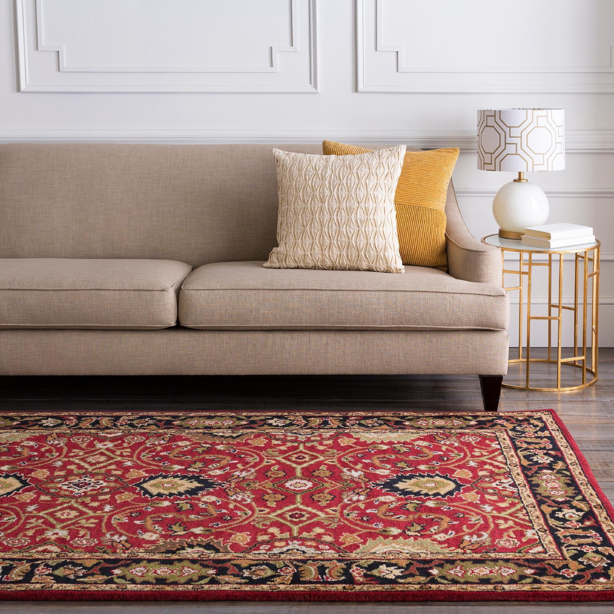 Handmade Burgundy Wool Tufted Traditional 5' x 8' Area Rug