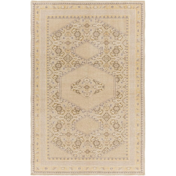 Mark&Day Wool Rugs, 5x8 Scafati Traditional Beige Area Rug, Green Brown Beige Carpet for Living Room, Bedroom or Kitchen (5'6" x 8'6")