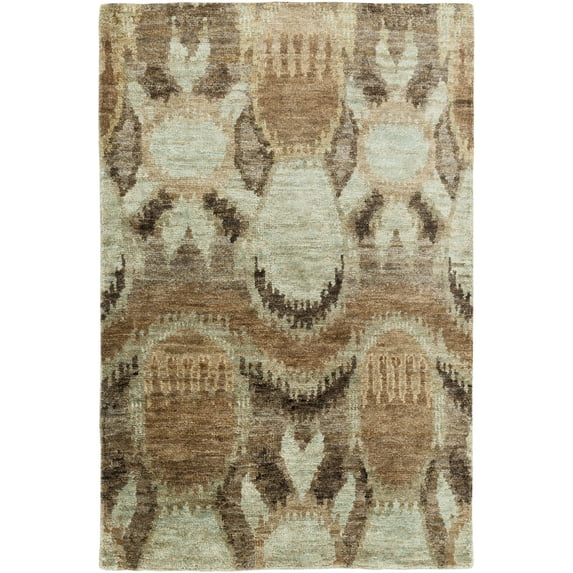 Mark&Day Jute Rugs, 5x8 Schley Global Brown Area Rug, Brown Green White Carpet for Living Room, Bedroom or Kitchen (5' x 8')