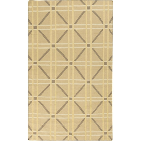Mark&Day Wool Rugs, 5x8 Silverhill Modern Dark Gold Area Rug, Brown Yellow Green Carpet for Living Room, Bedroom or Kitchen (5' x 8')