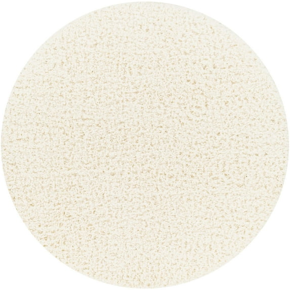 Mark&Day Area Rugs, 7ft Round Abraham Modern Shag Cream Area Rug, Beige Carpet for Living Room, Bedroom or Kitchen (6'7" Round)