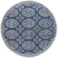 thumbnail image 1 of Mark&Day Wool Rugs, 6ft Round Arezzo Traditional Dark Blue Area Rug, Blue Grey Beige Carpet for Living Room, Bedroom or Kitchen (6' Round), 1 of 7