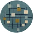 thumbnail image 1 of Mark&Day Wool Rugs, 6ft Round Charlo Modern Teal Area Rug, Teal Carpet for Living Room, Bedroom or Kitchen (6' Round), 1 of 6
