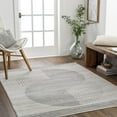 thumbnail image 1 of Mark&Day Area Rugs, 7ft Round Lakin Modern Gray Area Rug, Grey Beige Yellow Carpet for Living Room, Bedroom or Kitchen (6'7" Round), 1 of 5