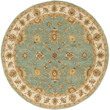 Mark&Day Area Rugs, 6ft Round Malakoff Traditional Dark Green Area Rug (6' Round)