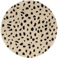 thumbnail image 1 of Mark&Day Wool Animal Print Rugs, 6ft Round Sanremo Cheetah Leopard Modern Beige Area Rug, Beige Black Carpet for Living Room, Bedroom or Kitchen (6' Round), 1 of 6