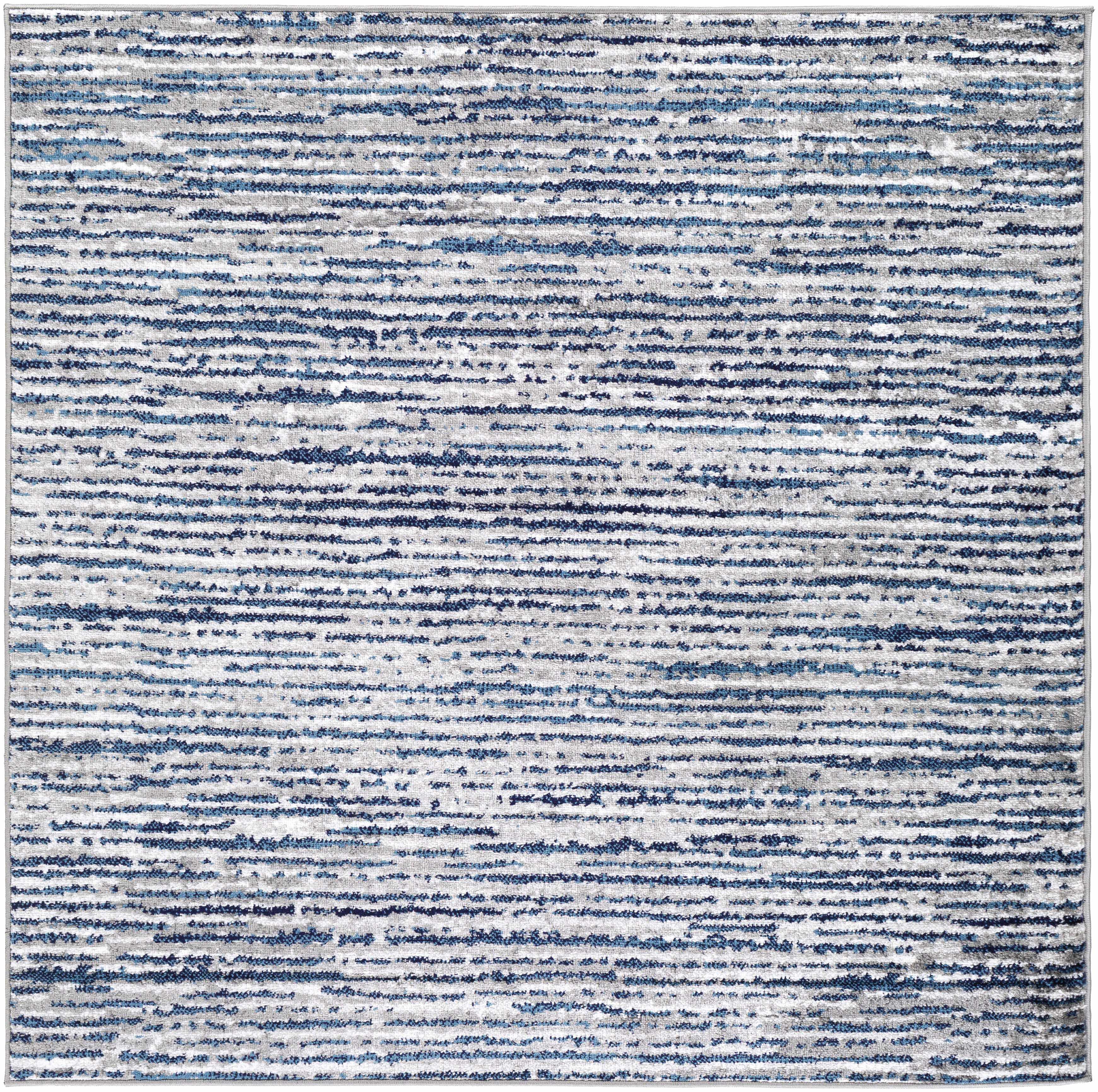 Mark&Day Area Rugs, 7x7 Delisle Modern Navy Square Area Rug, Blue White ...
