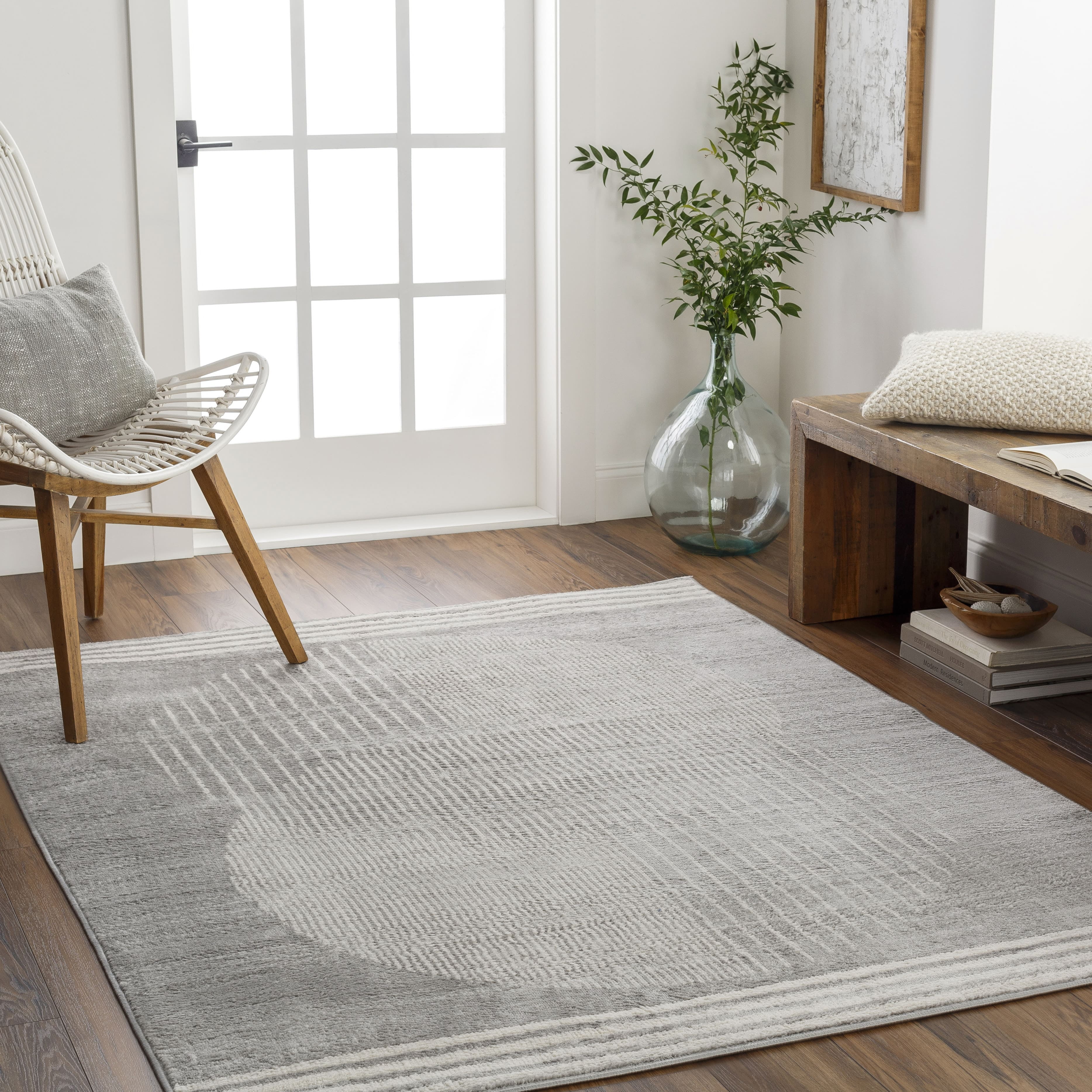 Mark&Day Area Rugs, 6x6 Lakin Modern Light Gray Square Area Rug (6