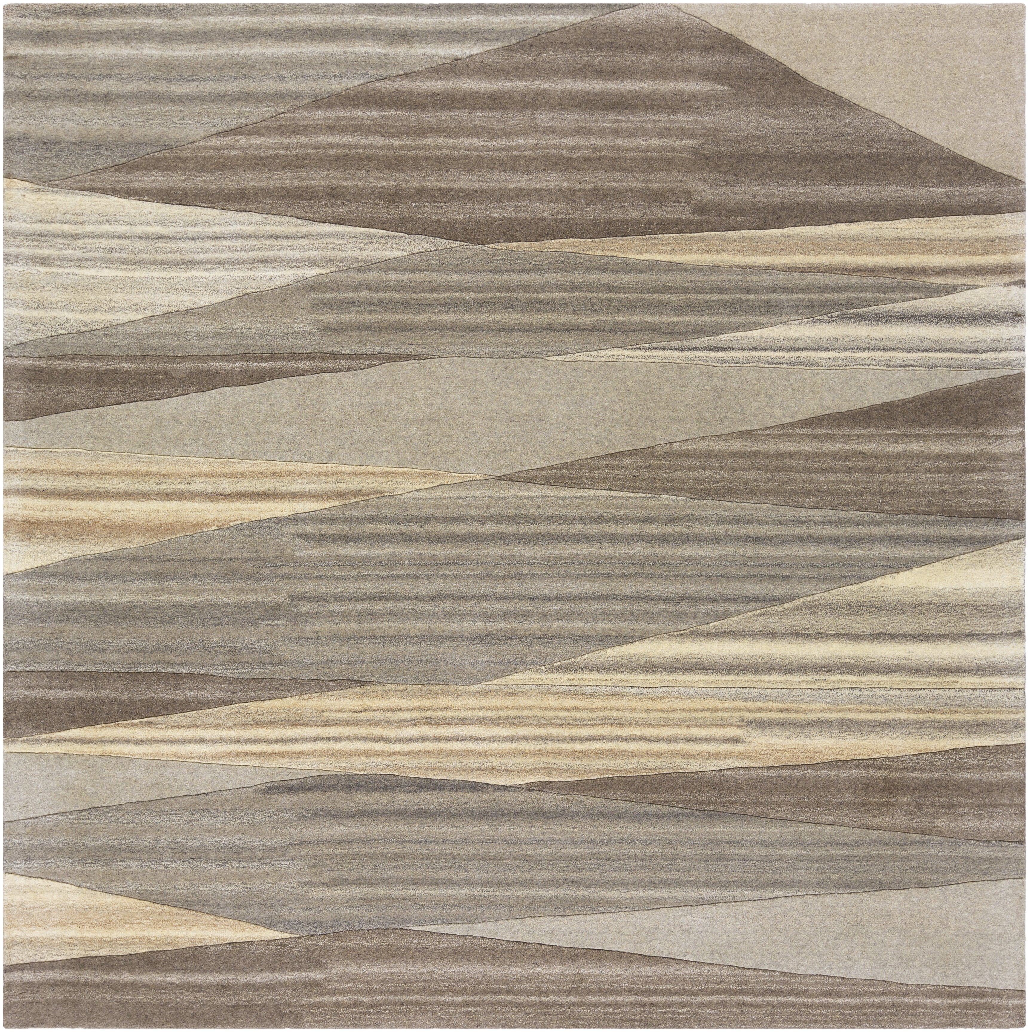 Mark&Day Wool Rugs, 6x6 Mulhouse Modern Dark Brown Square Area Rug ...