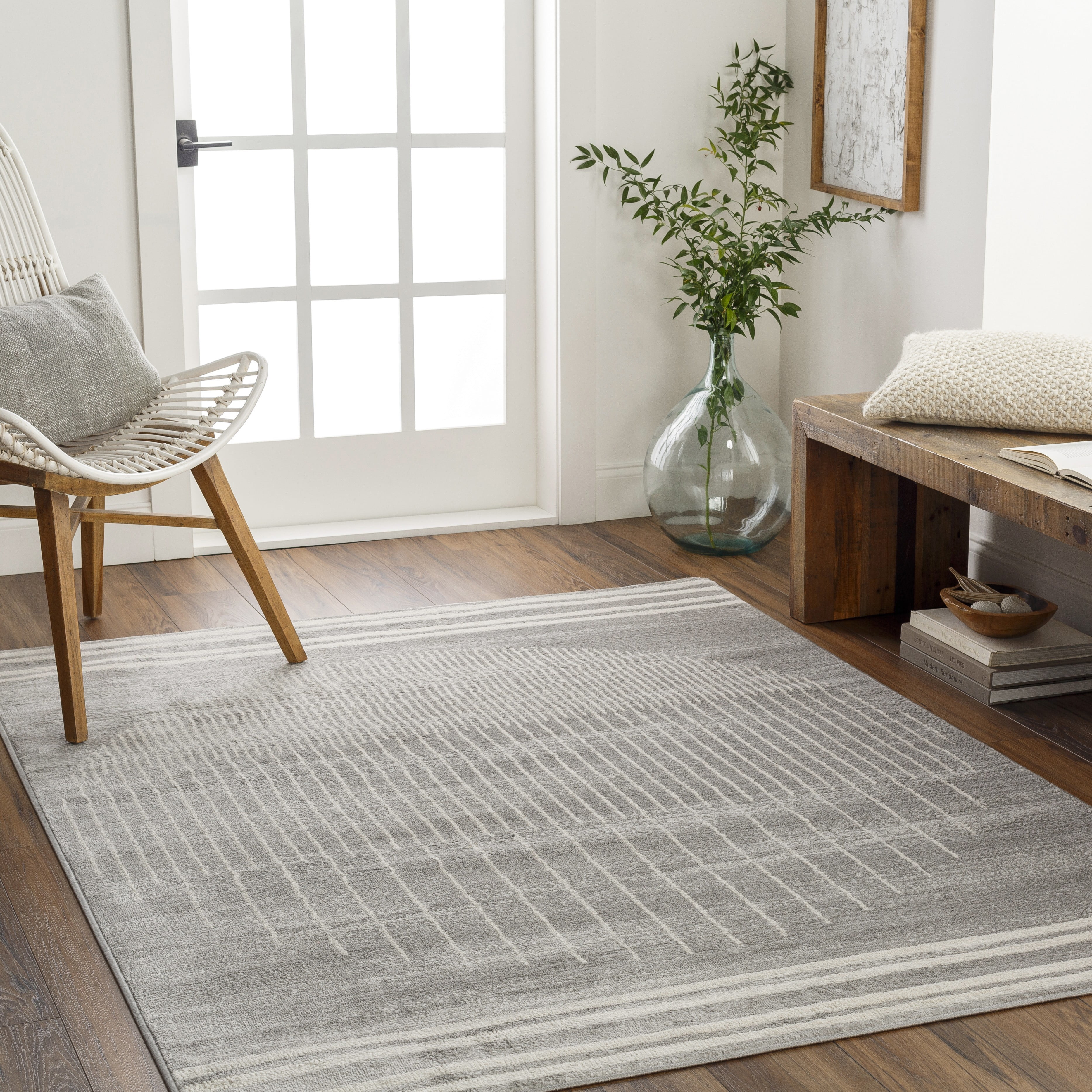 Mark&Day Area Rugs, 7x7 Neerbosch Modern Medium Gray Square Area Rug ...