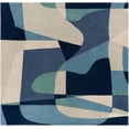 thumbnail image 1 of Mark&Day Wool Rugs, 6x6 Orleans Modern Navy Square Area Rug, Grey Blue Cream Carpet for Living Room, Bedroom or Kitchen (6' Square), 1 of 8